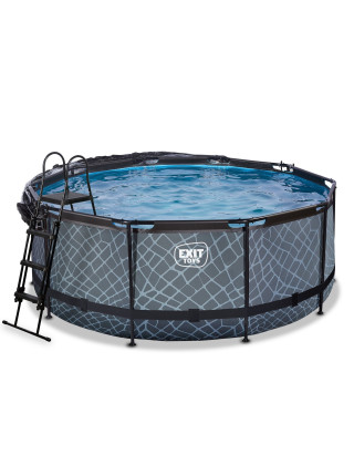 Бассейн EXIT "Камень" 360x122 см, с накрытием и подогревом воды